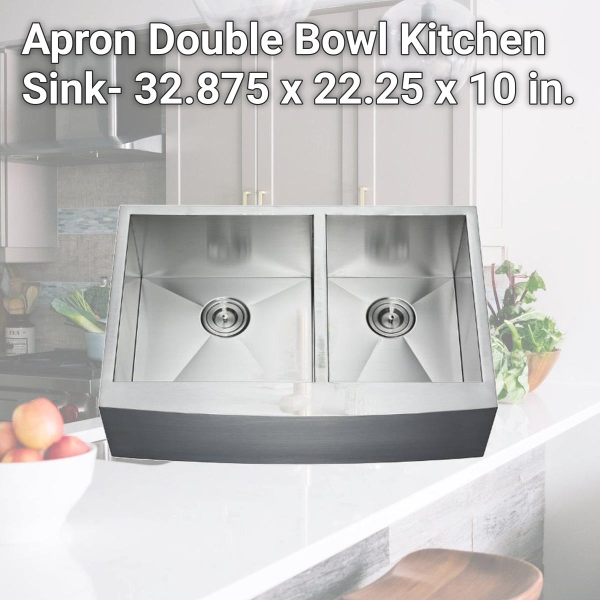 Picture of SFC AP3320BL Apron Double Bowl Kitchen Sink- 32.875 x 22.25 x 10 in.