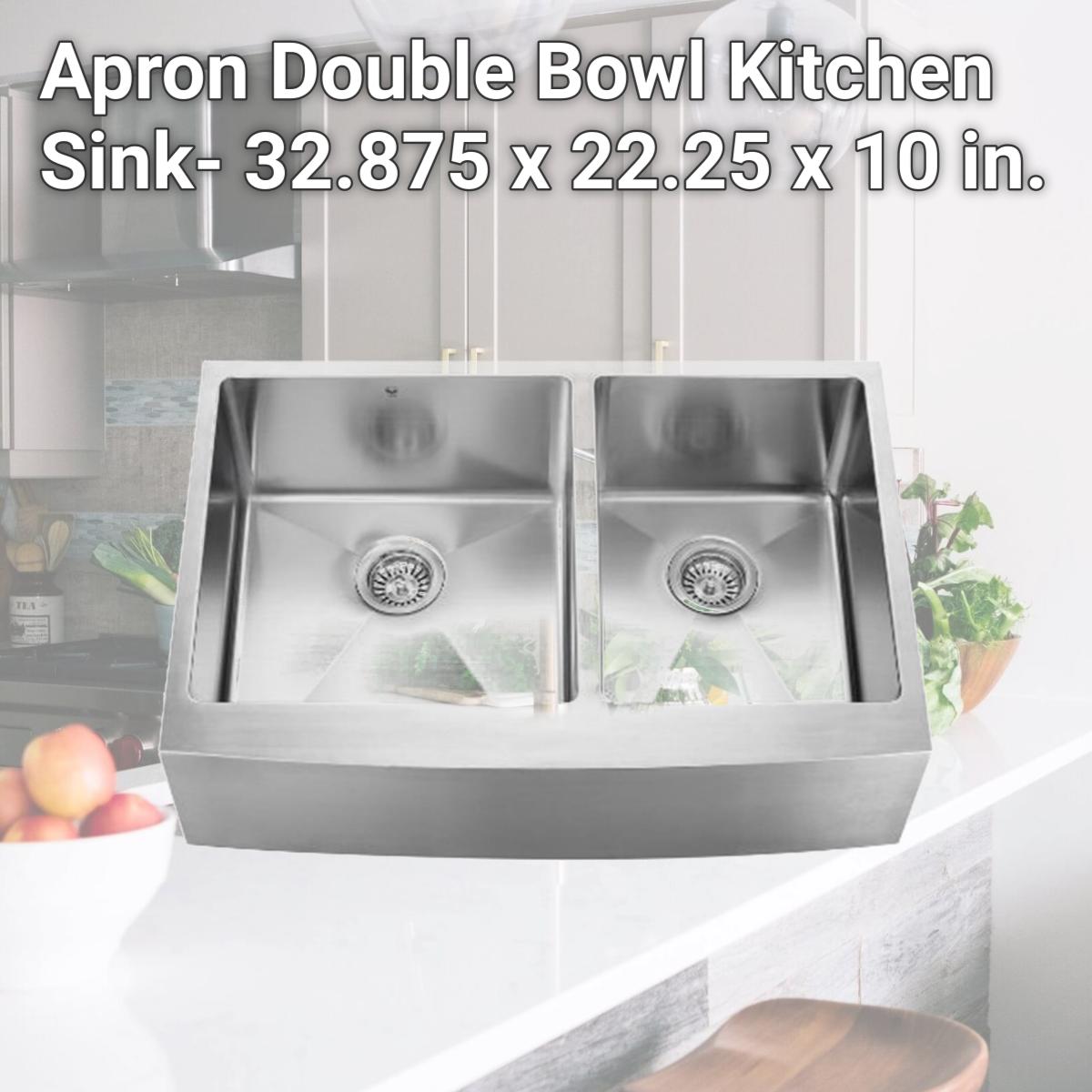Picture of SFC AP3320D Apron Double Bowl Kitchen Sink- 32.875 x 22.25 x 10 in.