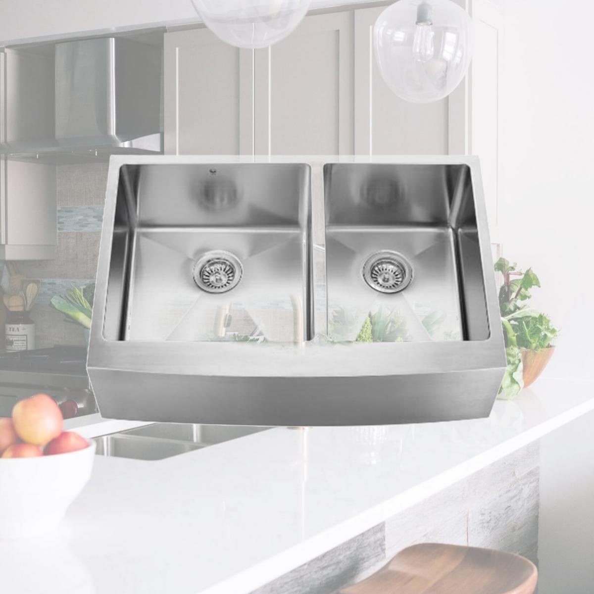 Picture of SFC AP3320D Apron Double Bowl Kitchen Sink- 32.875 x 22.25 x 10 in.