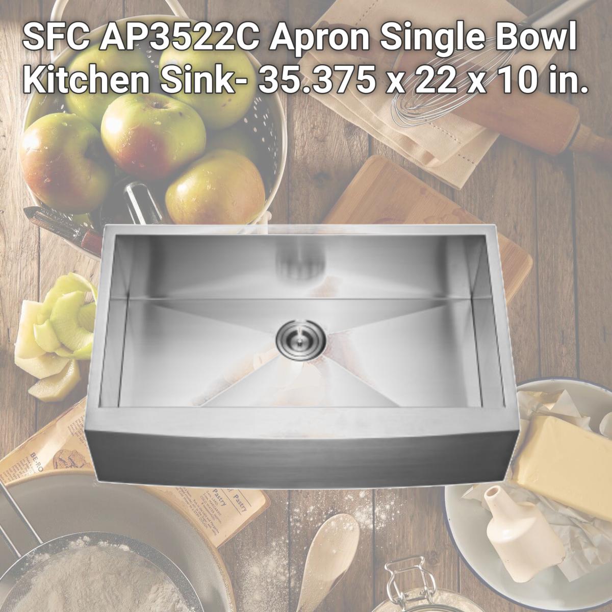 Picture of SFC AP3522C Apron Single Bowl Kitchen Sink- 35.375 x 22 x 10 in.