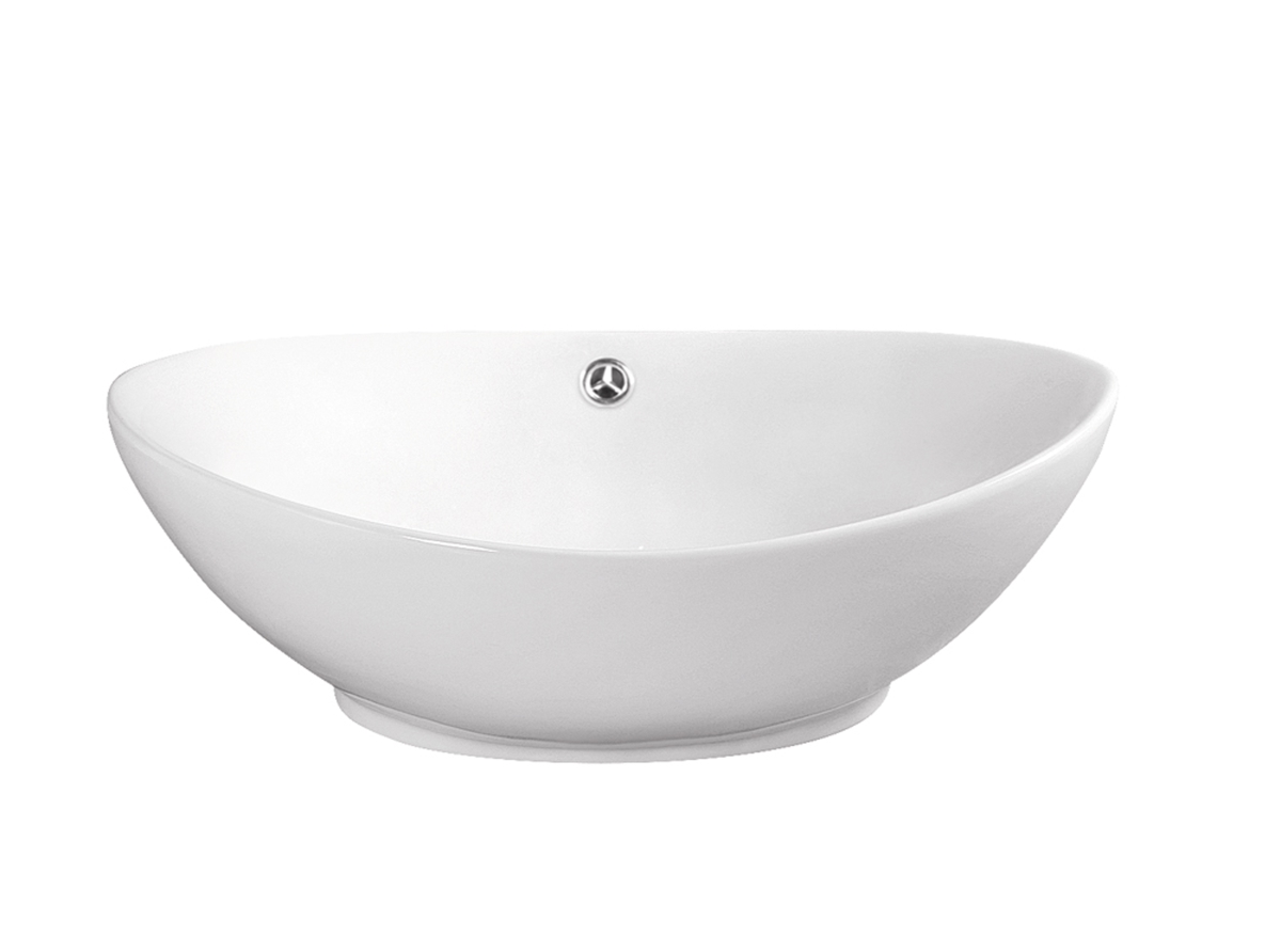 Tp-5915 White Artistic Porcelain Vessel Bathroom Sink, 22.875 X 15 X 7.5 In.