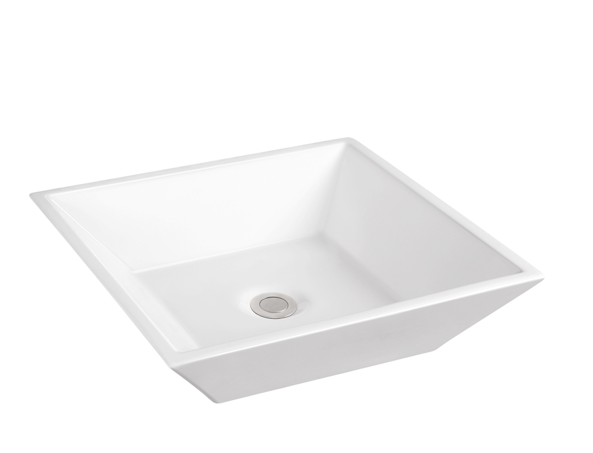 Tp-5933 White Artistic Porcelain Vessel Bathroom Sink, 16 X 16 X 4.75 In.
