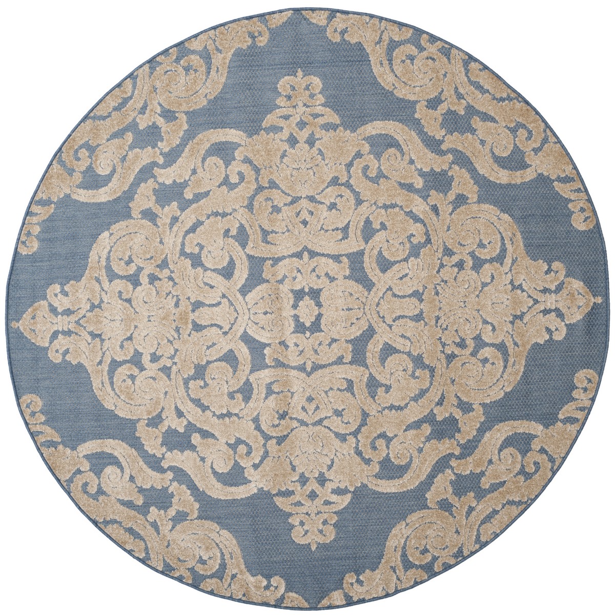 Mnr152a-7r Monroe Round Area Rug, Blue - 6 Ft.-7 In. X 6 Ft.-7 In.
