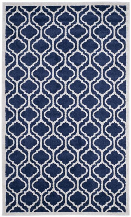 Amt402p-4 Amherst Small Rectangle Area Rug, Navy & Beige - 4 X 6 Ft.