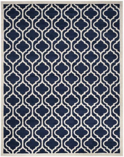 Amt402p-8 Amherst Large Rectangle Area Rug, Navy & Beige - 8 X 10 Ft.