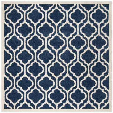 Amt402p-7sq Amherst Square Area Rug, Navy & Beige - 7 X 7 Ft.