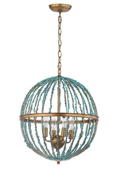 Cha4008a Lalita Cage Chandelier, Blue