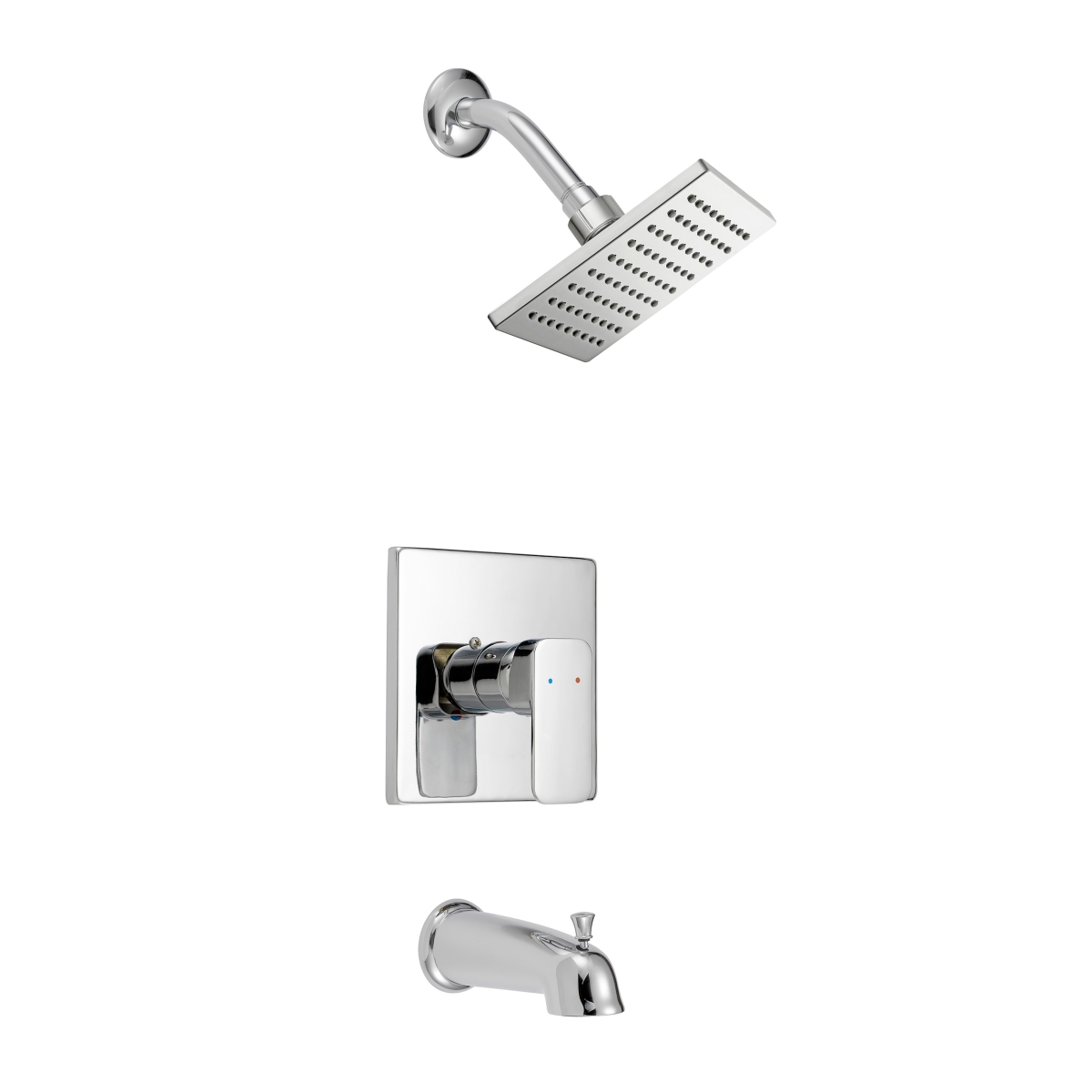 Brc3342c Square Tub And Shower Trim Package With Single Lever Handle Chrome