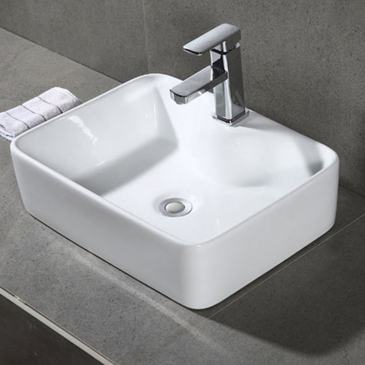 Bsk5400a Porcelain Ceramic Vitreous Rectangular 19 Inch Bathroom Vessel Sink