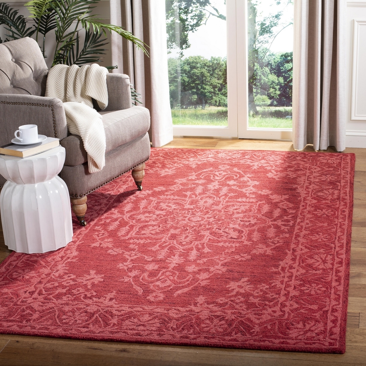 UPC 889048675636 product image for DDY702Q-8 8 x 10 ft. Dip Dye Rectangle Hand-Tufted Rug - Red | upcitemdb.com