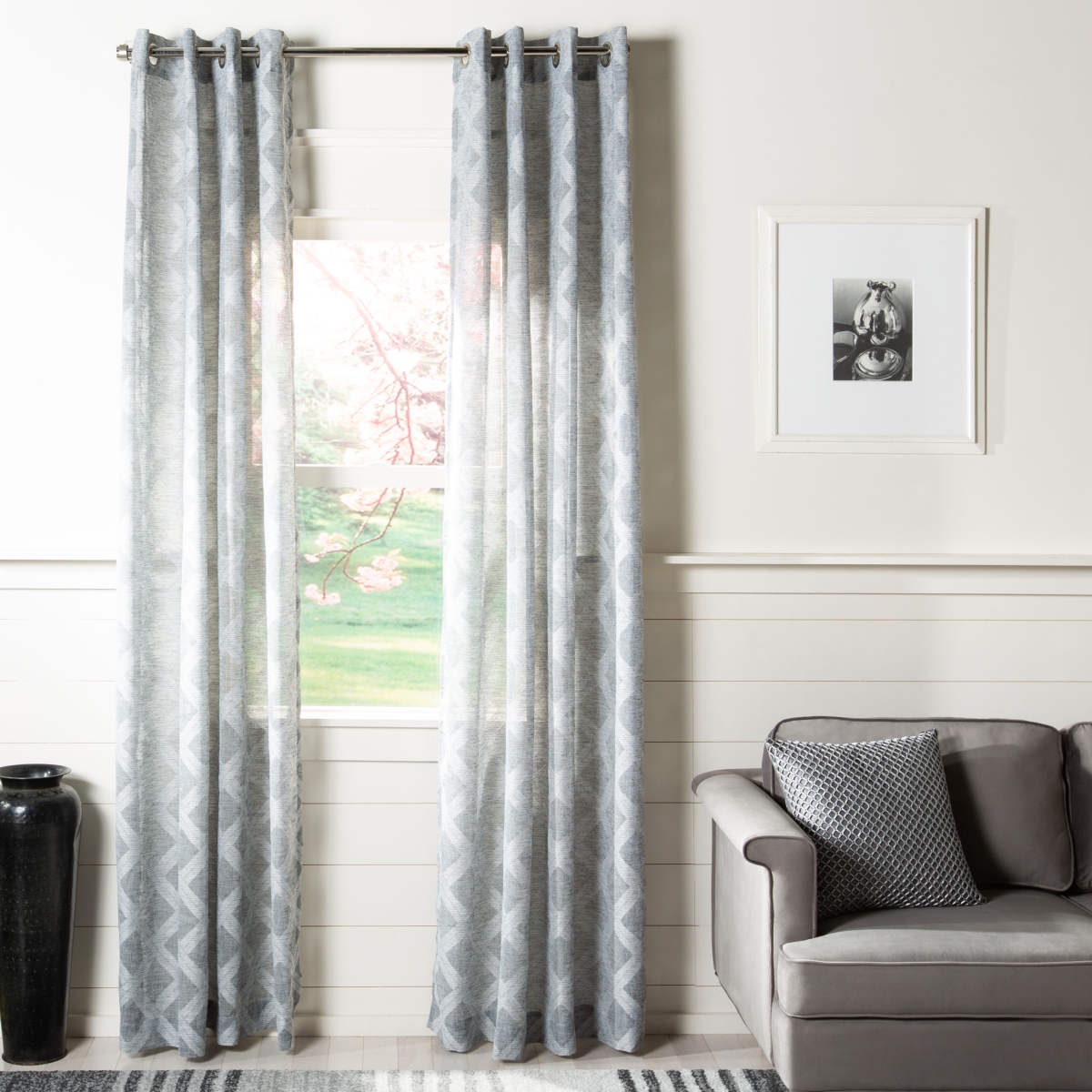 UPC 889048670303 product image for WDT1048C-5284 52 x 84 in. Kenji Window Panel - Charcoal | upcitemdb.com