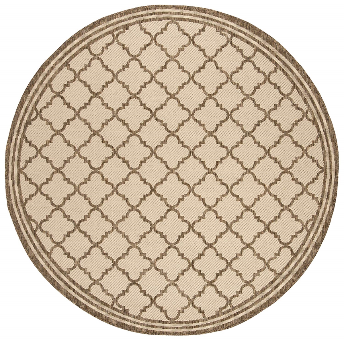Bhs121c-6r 6 Ft. 7 In. X 6 Ft. 7 In. Beach House Contemporary Round Indoor & Outdoor Area Rugs, Cream & Beige