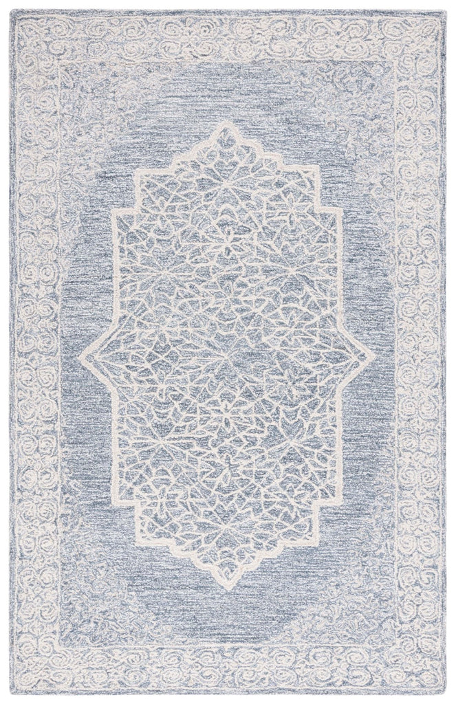 UPC 195058726368 product image for ABT352A-5 5 x 8 ft. Abstract Rectangle Area Rug, Ivory & Blue | upcitemdb.com