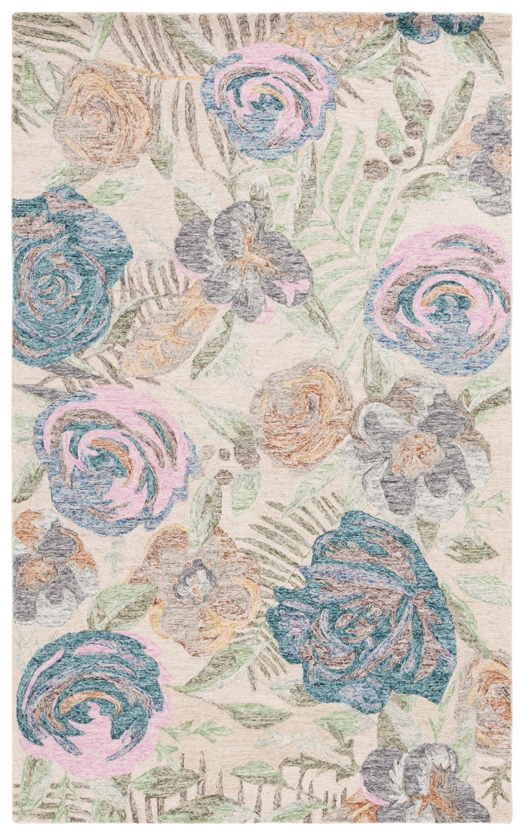 UPC 195058972260 product image for BLM553Y-5 5 x 8 ft. Blossom Hand Tufted Rectangle Area Rug, Green & Pink | upcitemdb.com