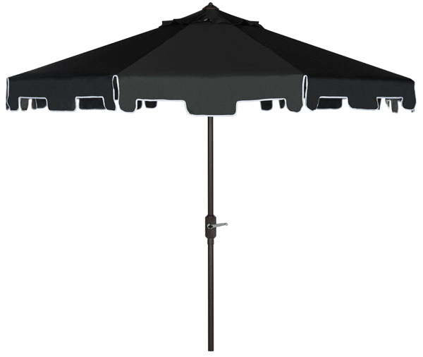Pat8000h Zimmerman 9 Ft. Market Umbrella, Black & White