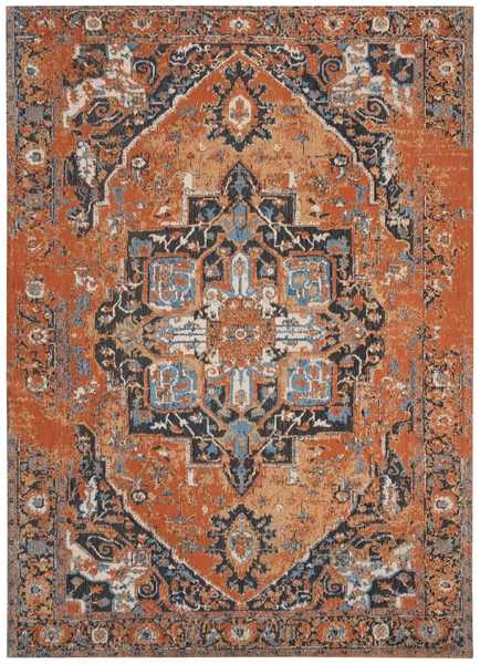 Clv111p-28 Classic Vintage 2 Ft. - 3 In. X 8 Ft. Rectangle Area Rug - Orange & Navy