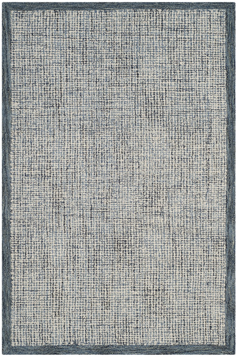 Abt220c-4 Abstract Hand Tufted Small Rectangle Area Rug, Navy & Ivory - 4 X 6 Ft.