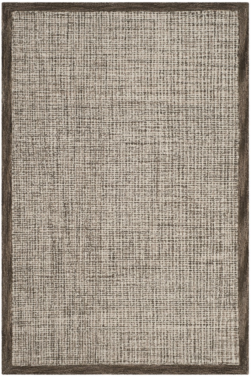 Abt220d-4 Abstract Hand Tufted Small Rectangle Area Rug, Brown & Ivory - 4 X 6 Ft.