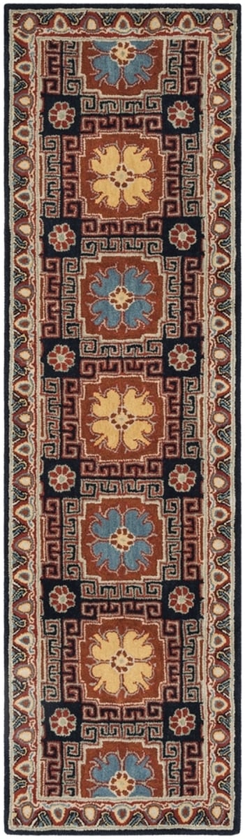 UPC 889048492516 product image for HG742N-28 Heritage Hand Tufted Runner Rug, Navy & Orange - 2 ft.-3 in. x 8 f | upcitemdb.com