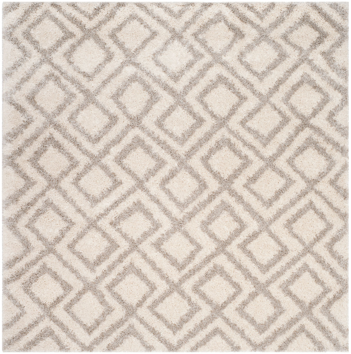 Asg740a-7sq Arizona Shag Square Rug, Ivory & Beige - 6 Ft. - 7 In. X 6 Ft. - 7 In.