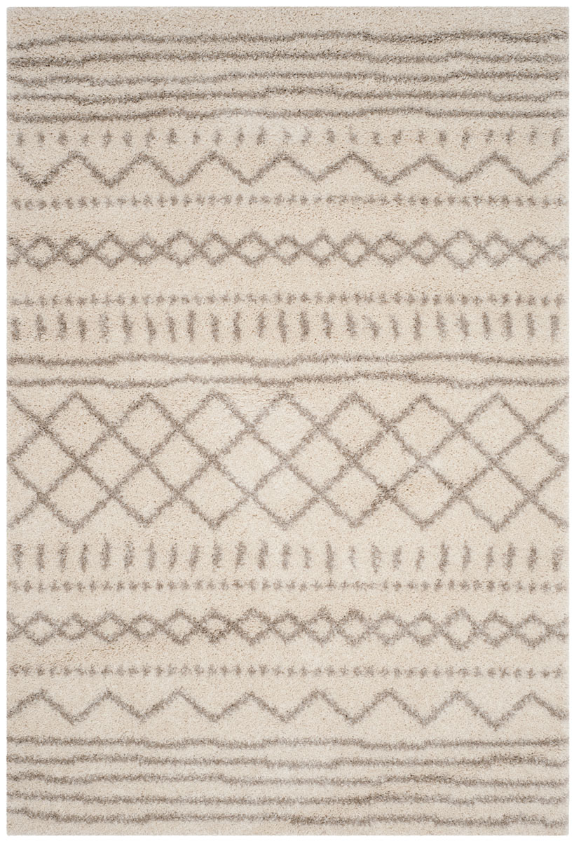 Asg741a-5 Arizona Shag Power Loomed Medium Rectangle Area Rug, Ivory & Beige - 5 Ft.-1 In. X 7 Ft.-6 In.
