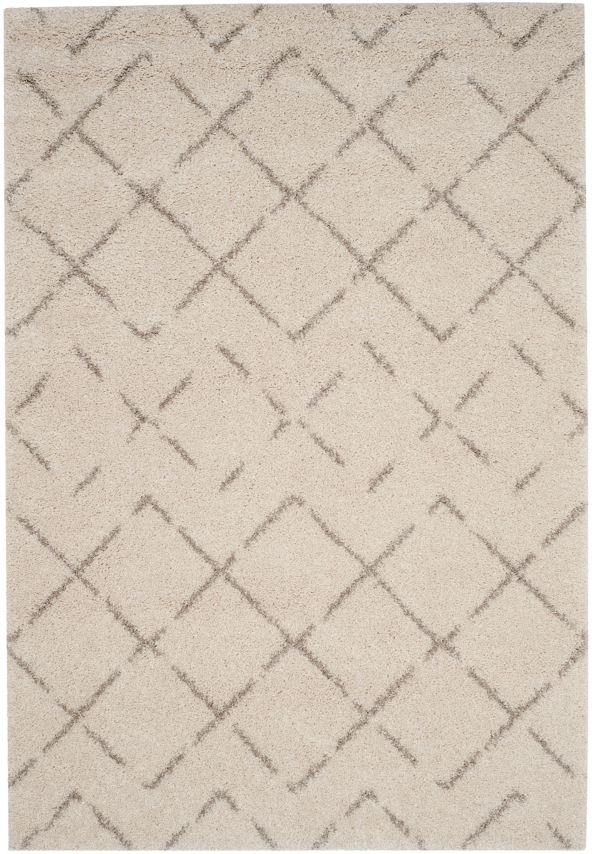 Asg743a-5 Arizona Shag Power Loomed Medium Rectangle Area Rug, Ivory & Beige - 5 Ft.-1 In. X 7 Ft.-6 In.