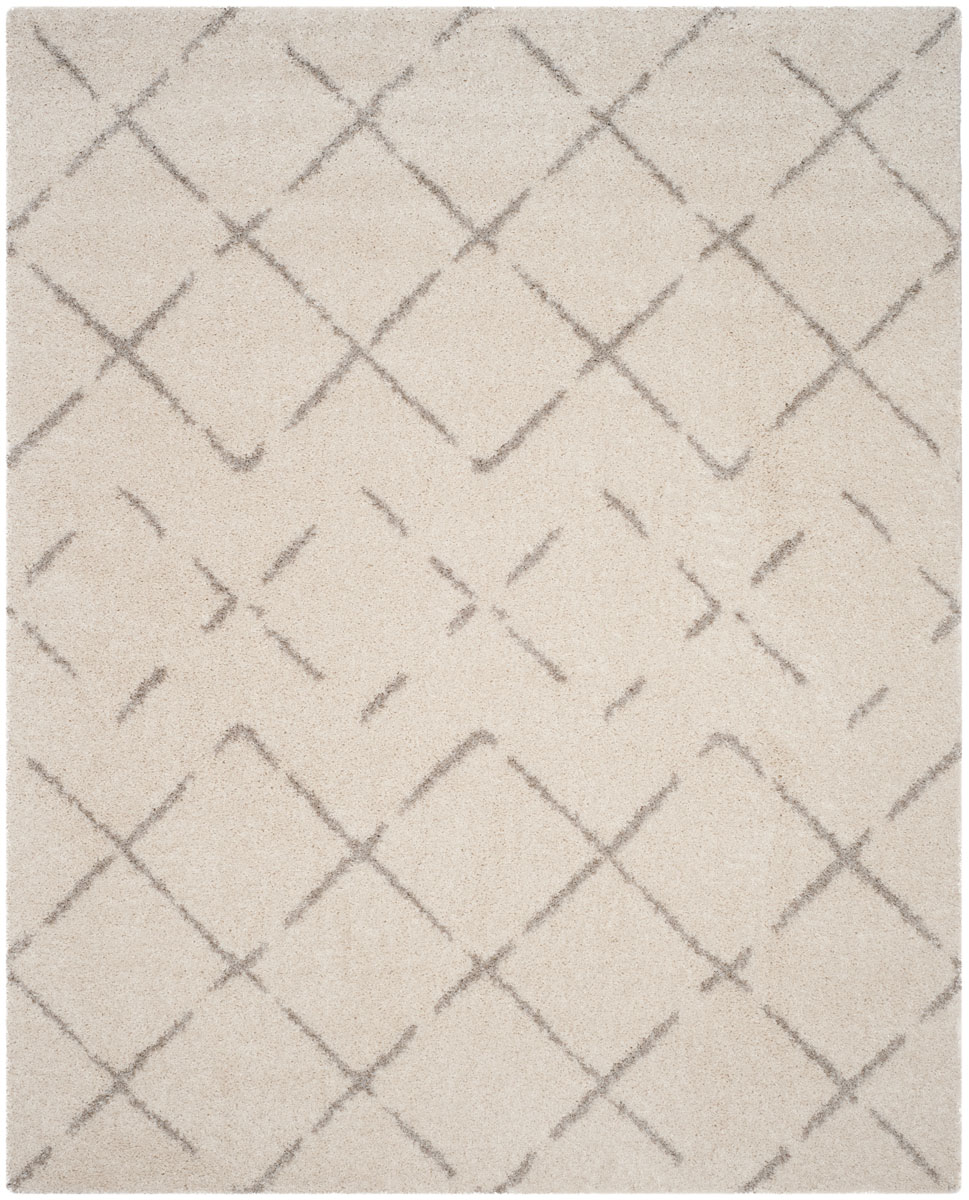 Asg743a-7 Arizona Shag Power Loomed Medium Rectangle Area Rug, Ivory & Beige - 6 Ft.-7 In. X 9 Ft.-2 In.