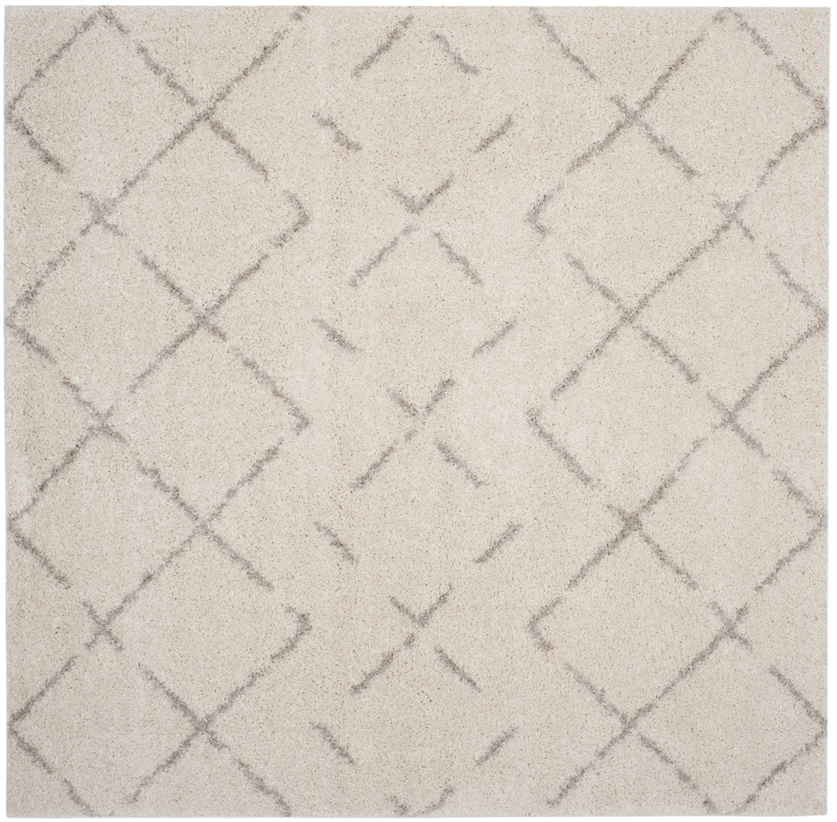 Asg743a-7sq Arizona Shag Power Loomed Square Area Rug, Ivory & Beige - 6 Ft.-7 In. X 6 Ft.-7 In.