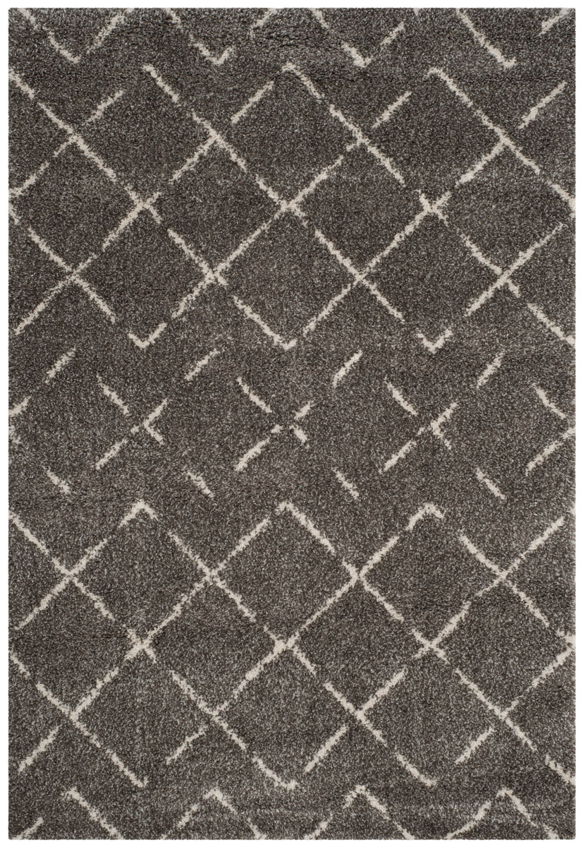 Asg743b-7 Arizona Shag Power Loomed Medium Rectangle Area Rug, Brown & Ivory - 6 Ft.-7 In. X 9 Ft.-2 In.