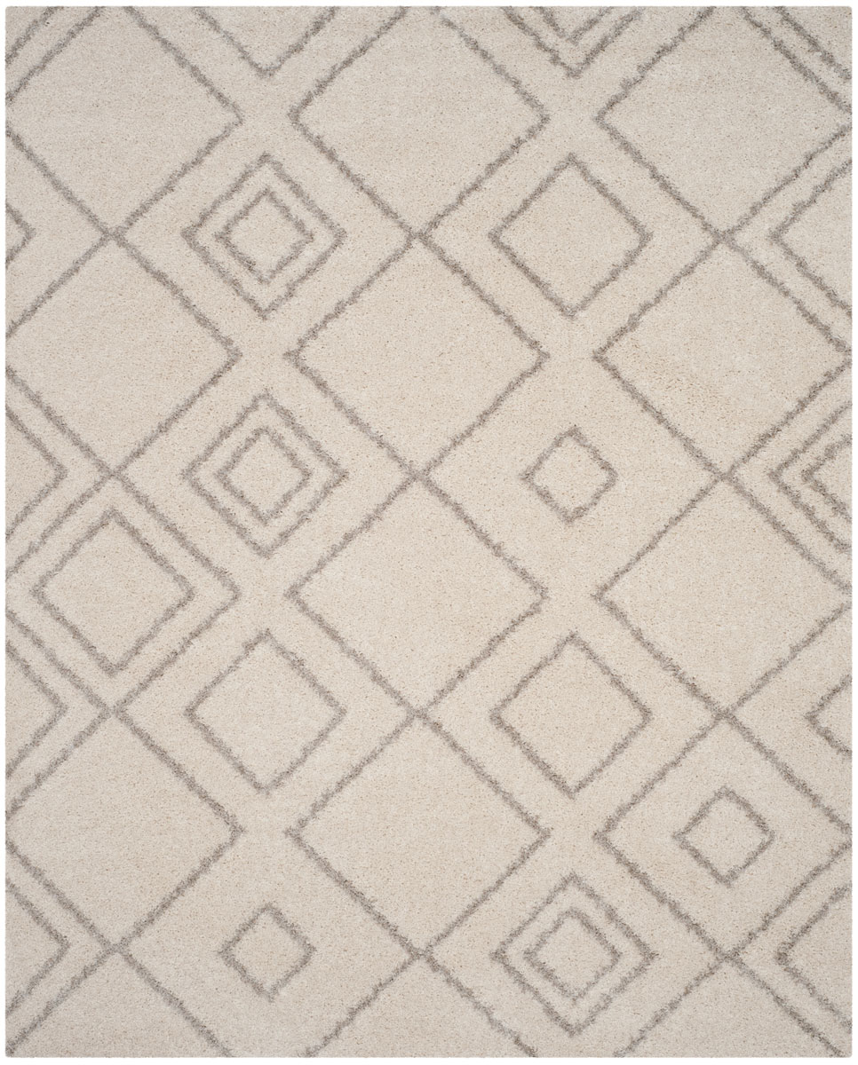 Asg744a-7 Arizona Shag Power Loomed Medium Rectangle Area Rug, Ivory & Beige - 6 Ft.-7 In. X 9 Ft.-2 In.