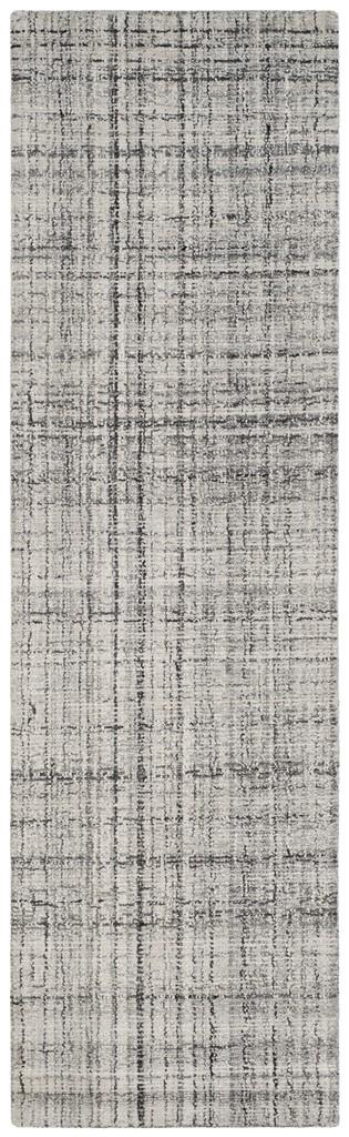 Abt141b-28 Abstract Hand Tufted Runner Rug, Grey & Black - 2 Ft. 3 In. X 8 Ft.