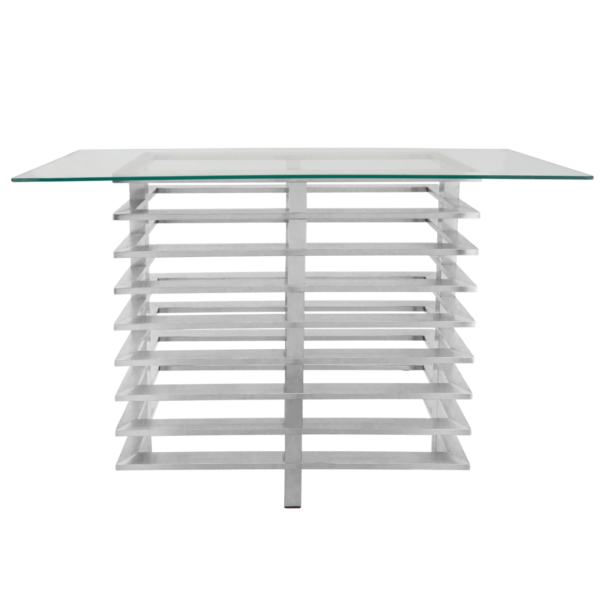 15435-01 15 In. Metal Stacked Console Table, Silver