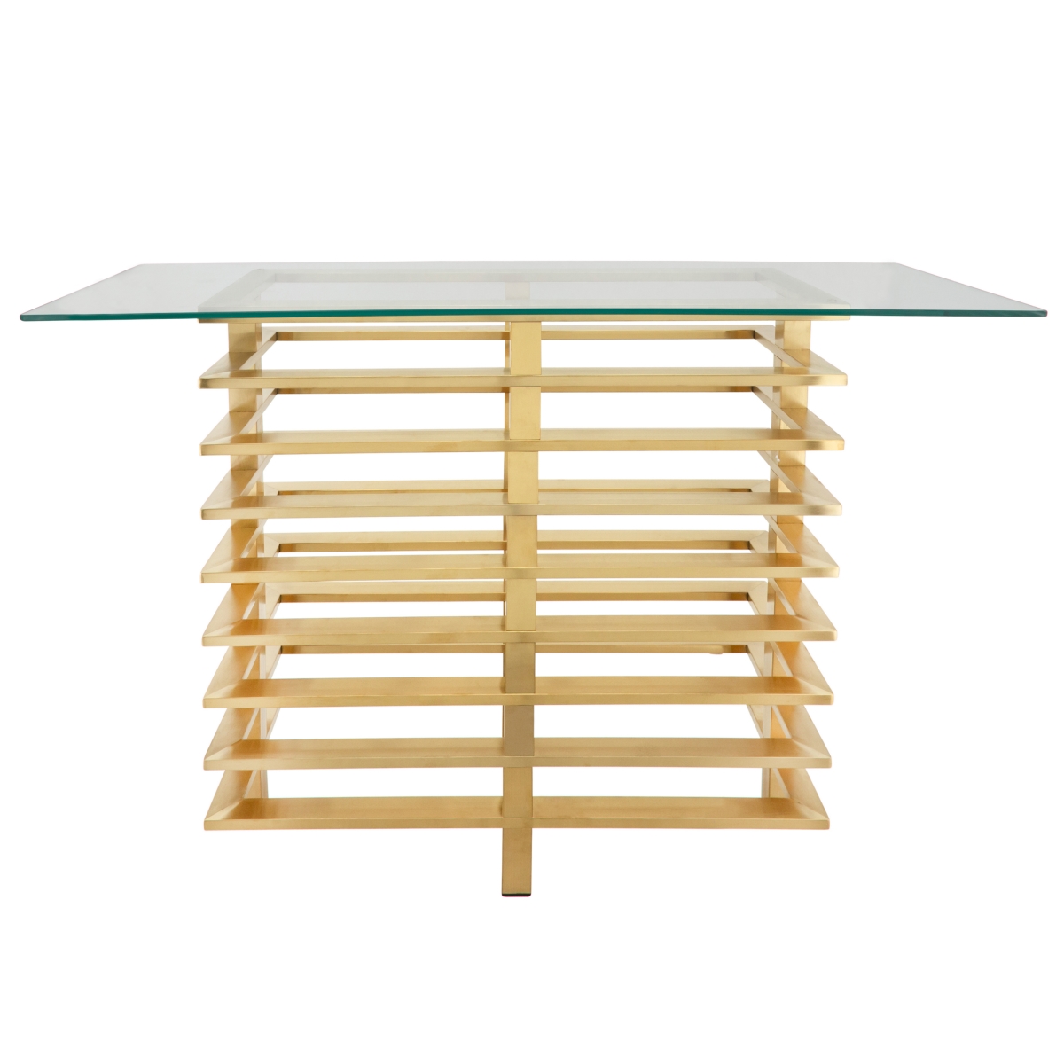 15435-02 12 In. Metal Stacked Console Table, Gold
