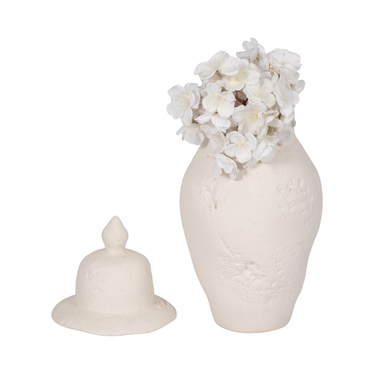 Picture of Sagebrook Home 21421-01 16 x 7 in. Cast Stone Finish Temple Jar - White
