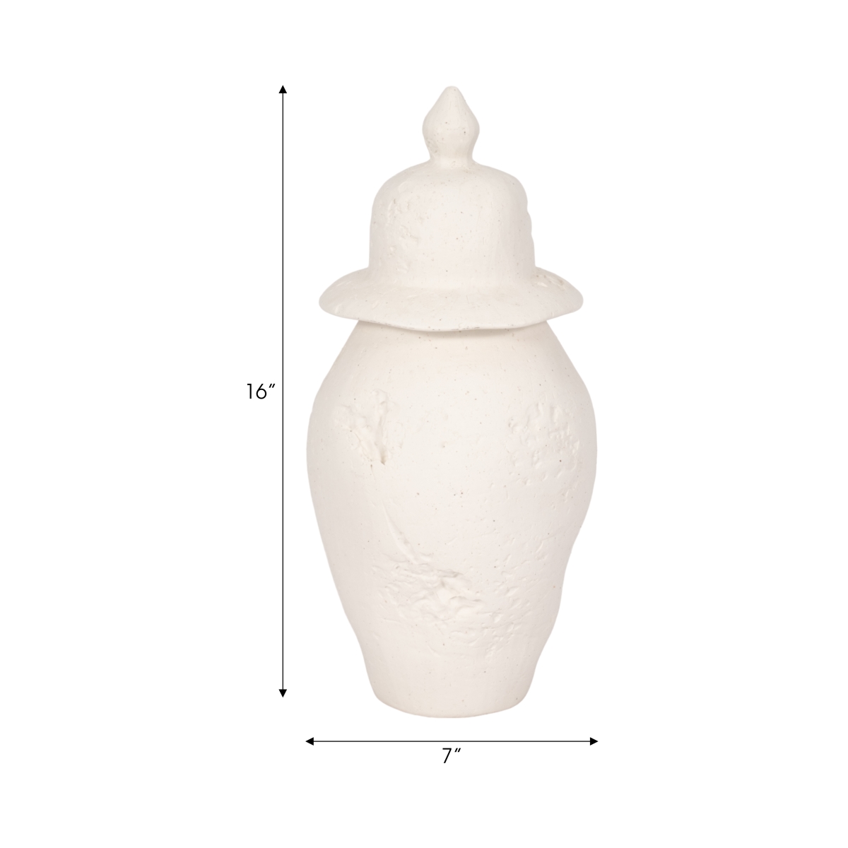 Picture of Sagebrook Home 21421-01 16 x 7 in. Cast Stone Finish Temple Jar - White
