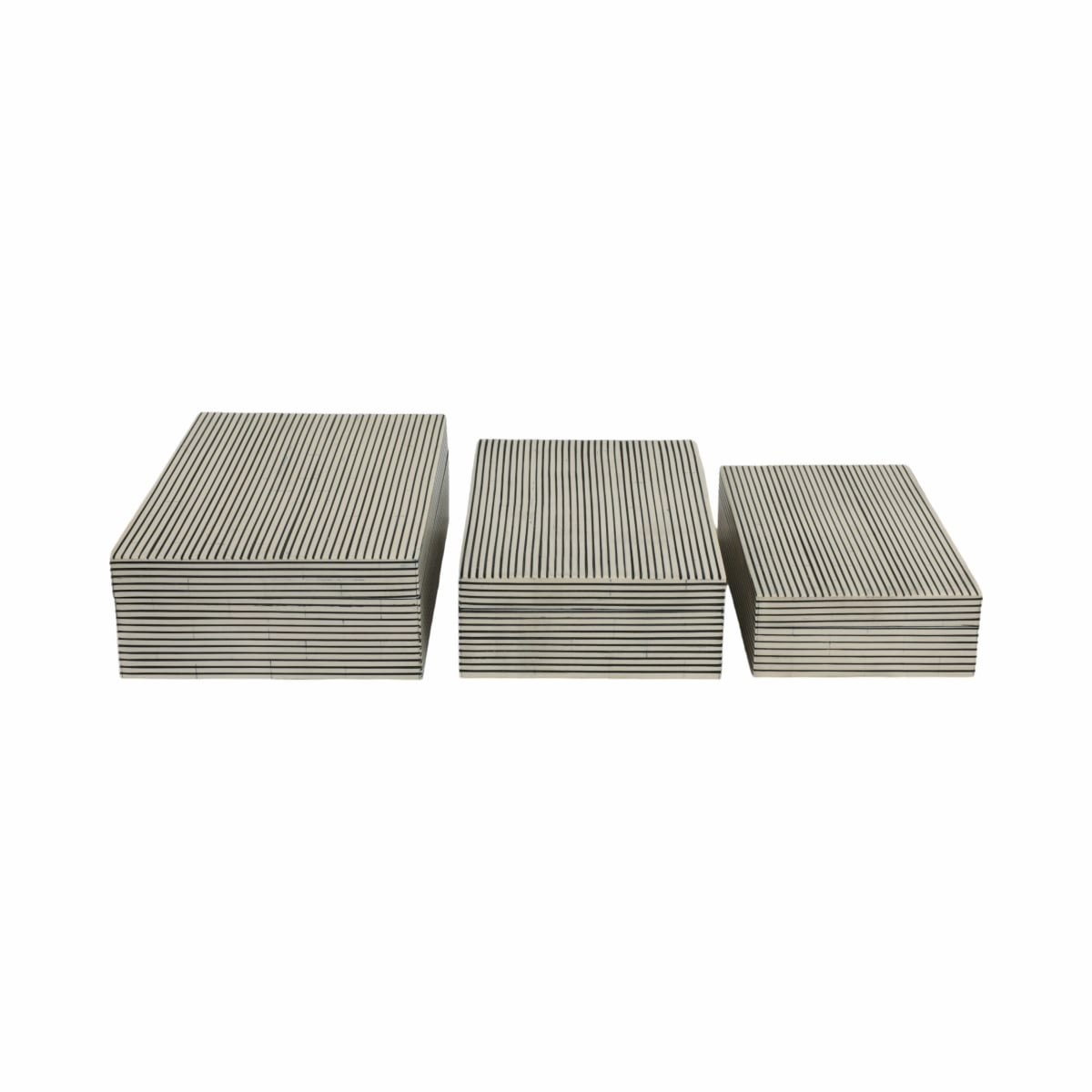 21268 10-11-12 in. Resin Ridged Boxes, White - Set of 3