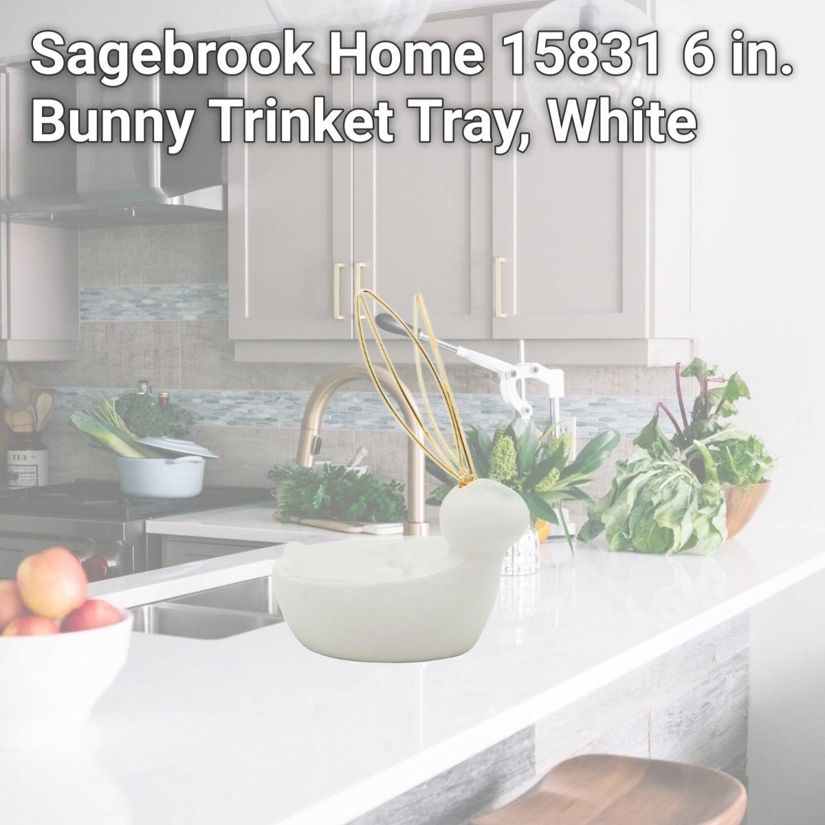 Picture of Sagebrook Home 15831 6 in. Bunny Trinket Tray, White