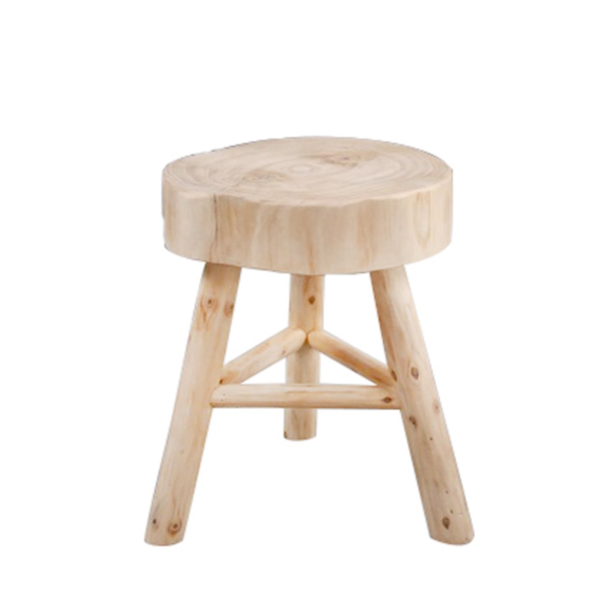 14339-02 15.75 In. Wooden Stool, Natural Color