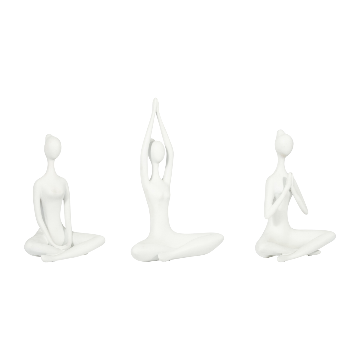 Picture of Sagebrook Home 16519-01 10 in. Polyresin Yoga Ladies Figurine&#44; White - Set of 3