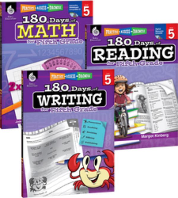 ISBN 9781493825943 product image for 24594 180 Days of Reading Writing & Math for Fifth Grade Book - Set of 3 | upcitemdb.com