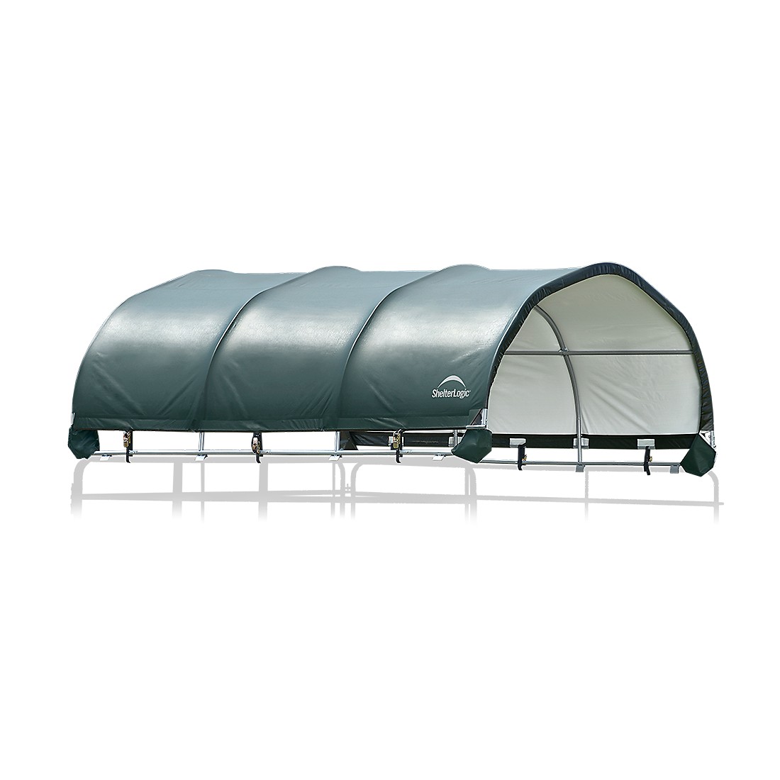 51512 12 X 12 Ft. Corral Shelter - Powder Coated 1 X 0.625 In. Steel Frame, 9 Oz - Green