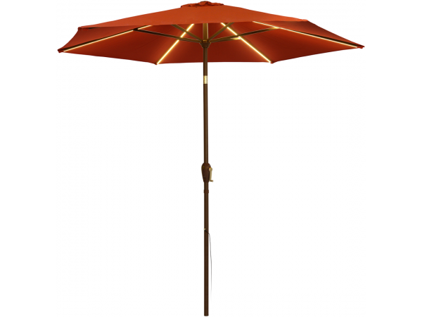 162693ds 9 Ft. Umbrella Warm White - Red Cover