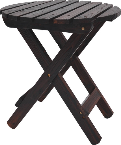 Cedar Wood Adirondack Round Folding Table, Burnt Brown - 1box