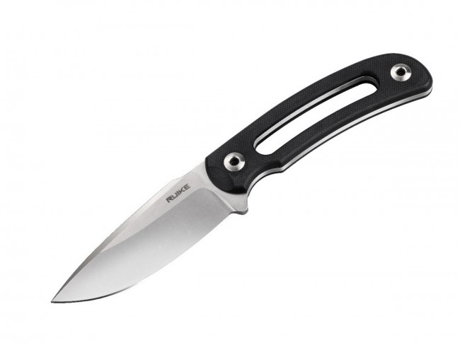 -ruike-f815-b 3.35 In. Straight Edge Fixed Blade Knife, Clip Point - Black
