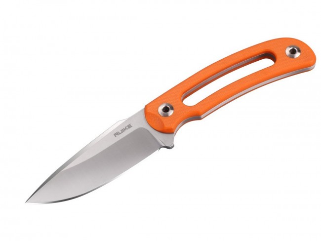 -ruike-f815-j 3.35 In. Straight Edge Fixed Blade Knife, Clip Point - Orange