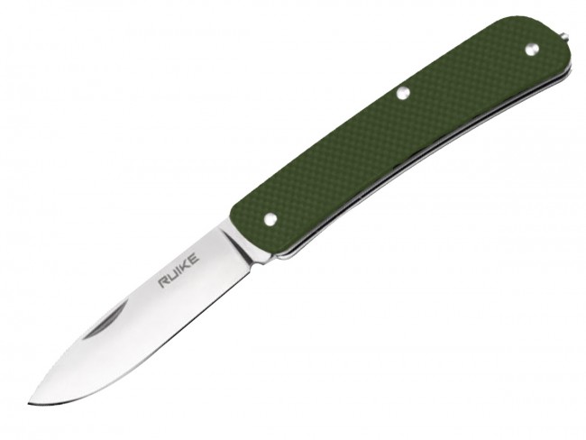 -ruike-l11-g 3.38 In. Straight Edge Folding Knife, Clip Point - Green