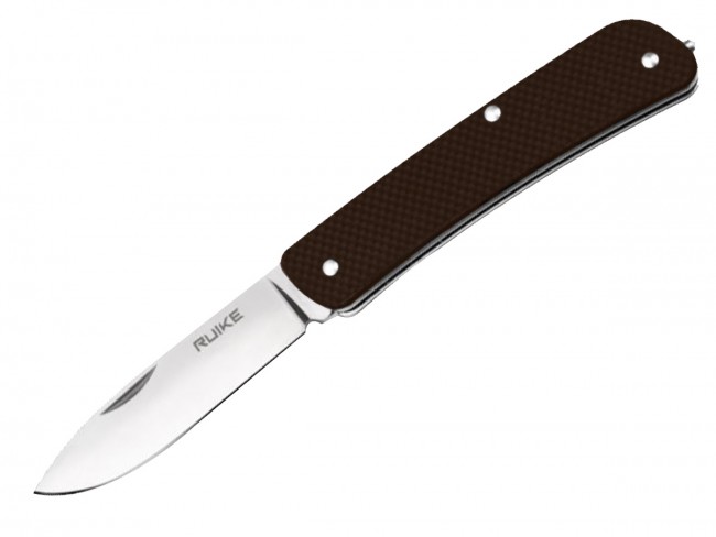 -ruike-m11-n 2.38 In. Straight Edge Folding Knife, Clip Point - Brown