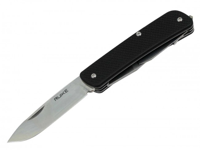 -ruike-m21-b 2.79 In. Straight Edge Folding Multifunction Knife - Clip Point, 11 Featured Tools - Black