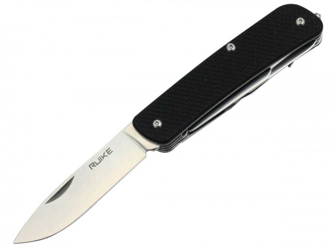 -ruike-m31-b 2.79 In. Straight Edge Folding Multifunction Knife - Clip Point, 15 Featured Tools - Black