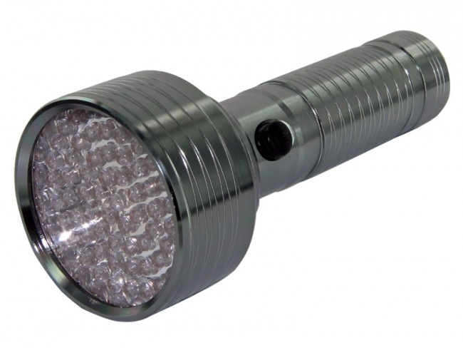 Gds-f-68led-uv-flashlight-s 68 Uv Led Flashlight, Runs On 4 X Aaa Batteries - Silver